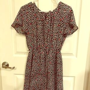 Cute print business casual dress colorful